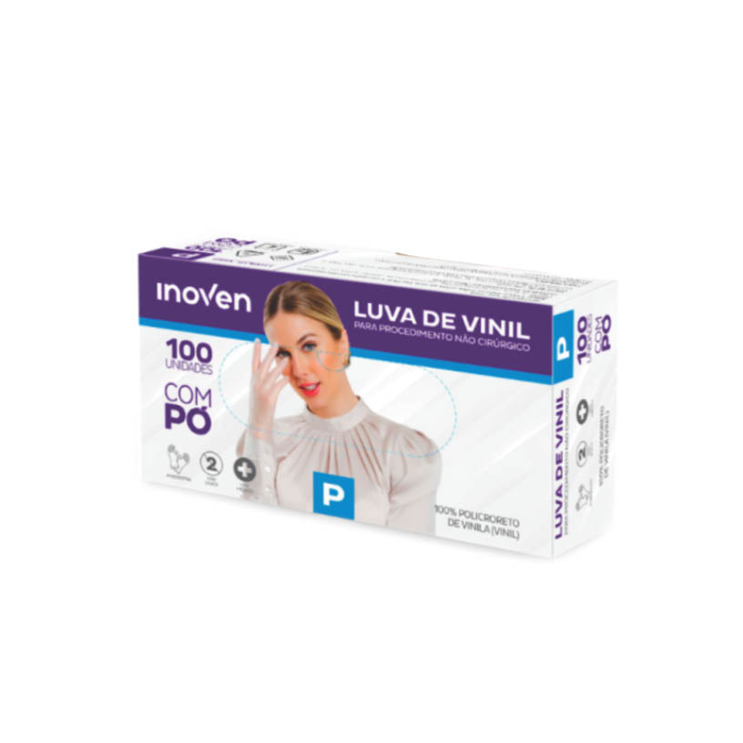 LUVAS VINIL S PO PTA P INOVEN 1X100UN