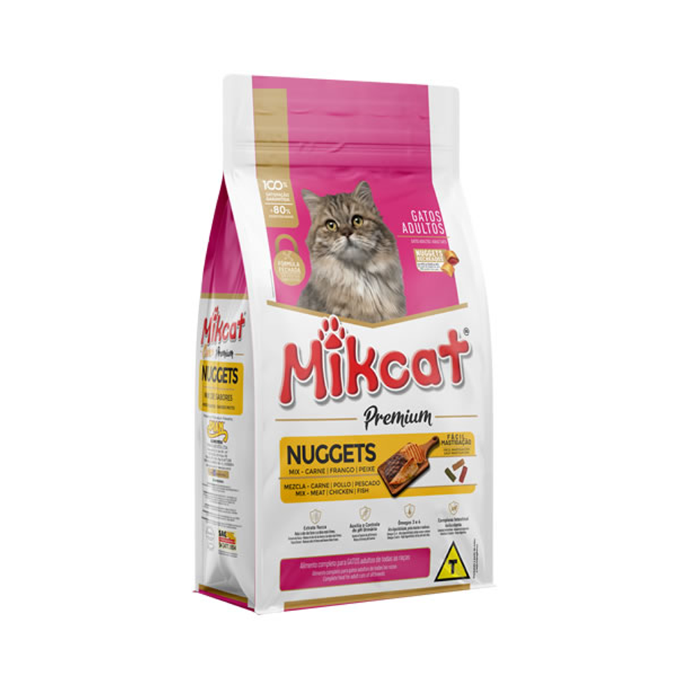 RACAO MIKCAT NUGGETS CARNE 30 1X1KG