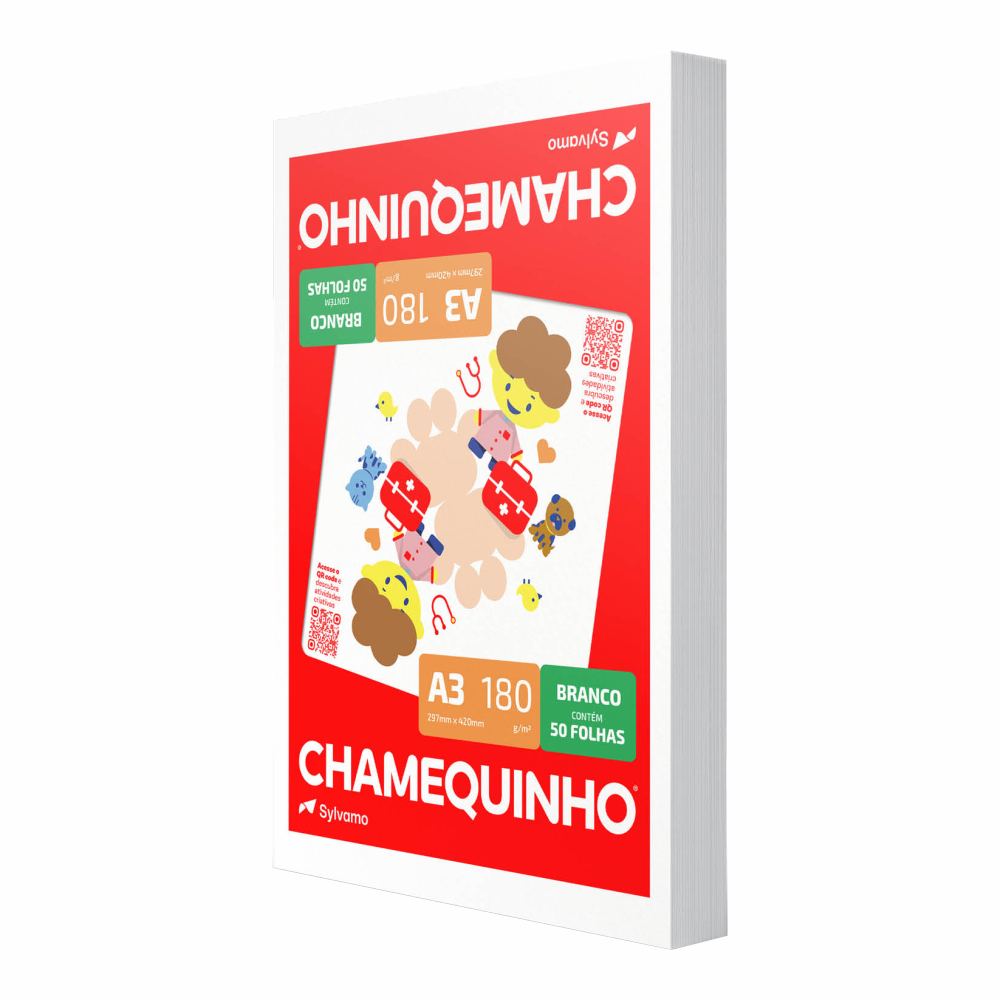 PAPEL OFICIO A3 CHAMEQUINHO BR 180G 50FL