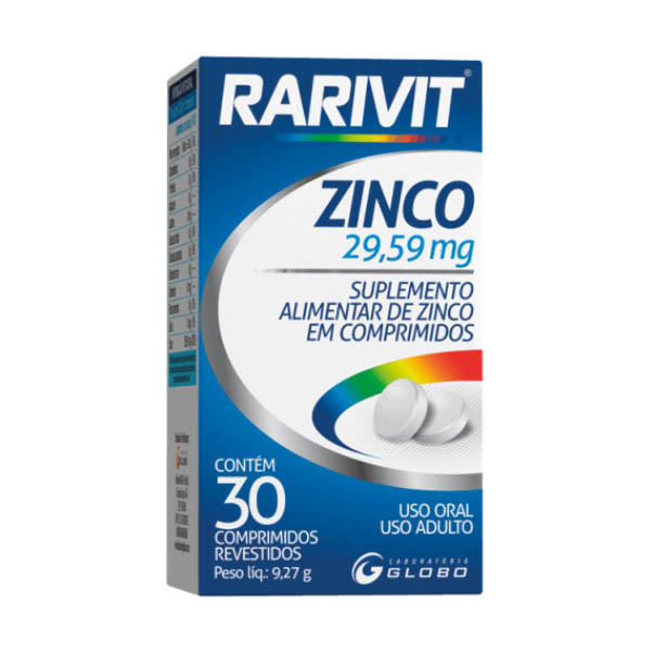RARIVIT ZINCO COM REV 29,59 MG C 30