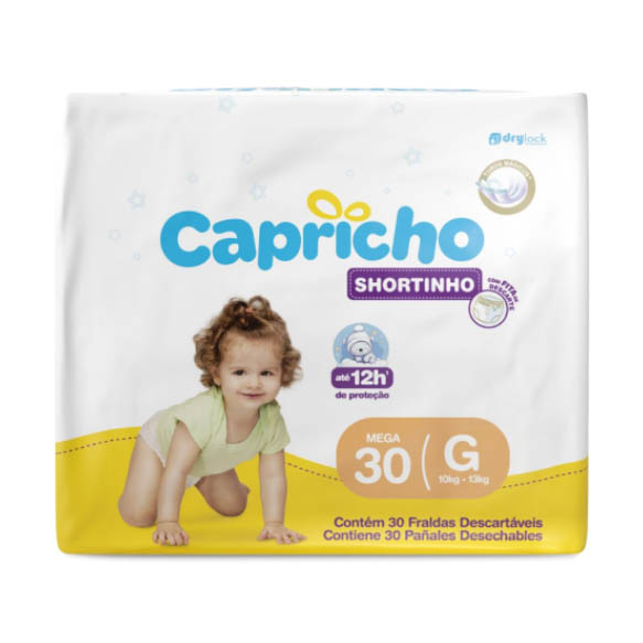 FRALDA CAPRICHO SHORT MEGA G 1X30UN