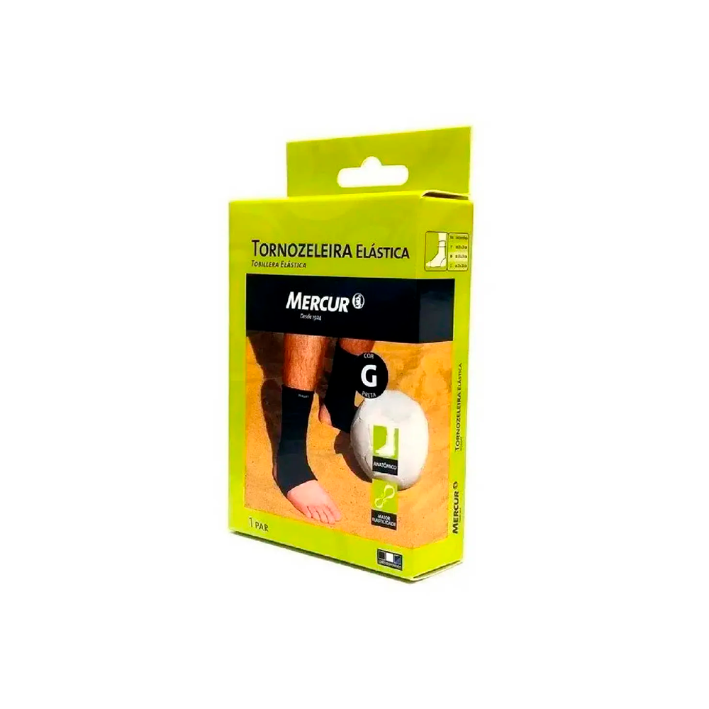 TORNOZELEIRA ELASTICA MERCUR PRETO G 1UN