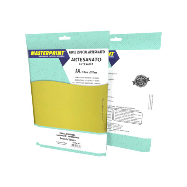 PAPEL LAMINADO MASTER PRINT DOURADO (10F