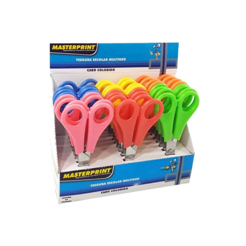 TESOURA 13CM ESC COLOR MP501 MAST 1X24UN