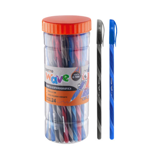 CANETA ESFER  WAVE 7MM AZ PT VM BAZZE 24