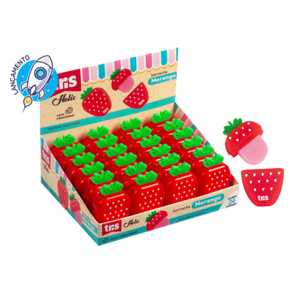 BORRACHA MORANGO TRIS 1X24UN