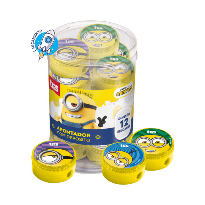 APONTADOR C DEP MINIONS TRIS 1X12UN
