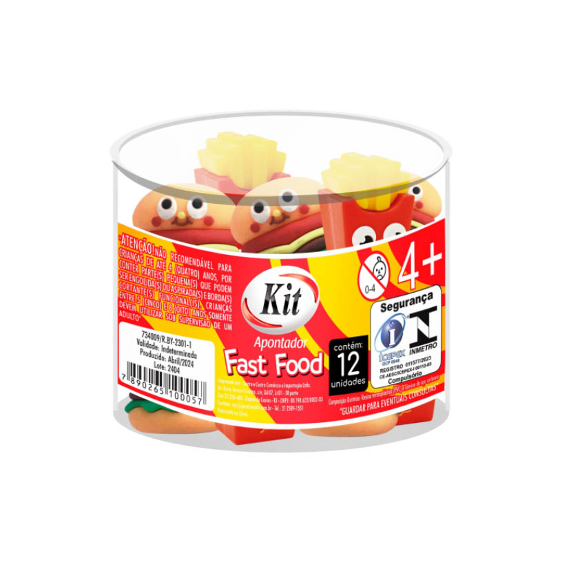 APONTADOR DIVERTIDO FAST FOOD KIT 1X12UN