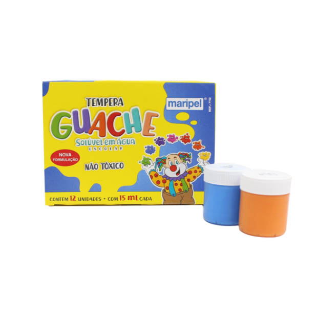 TINTA GUACHE 15ML 12 CORES SOR WAL1X12U