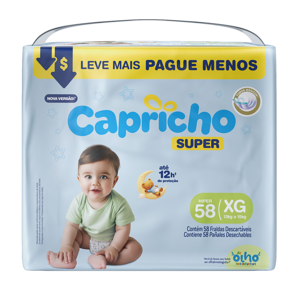 FRALDA CAPRICHO SUP TIRA BAG XG 1X58UN