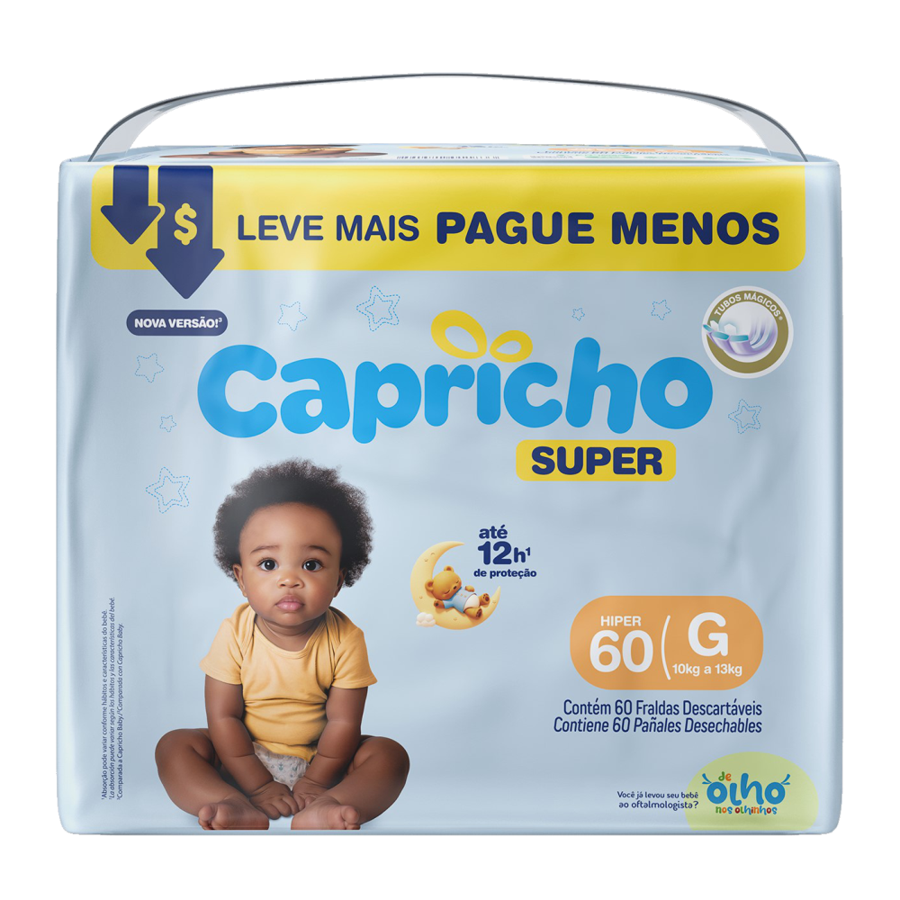 FRALDA CAPRICHO SUP TIRA BAG G 1X60UN