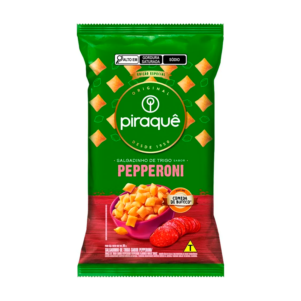 BISC SALGADINHO PIRAQUE PEPPERO 1X50G
