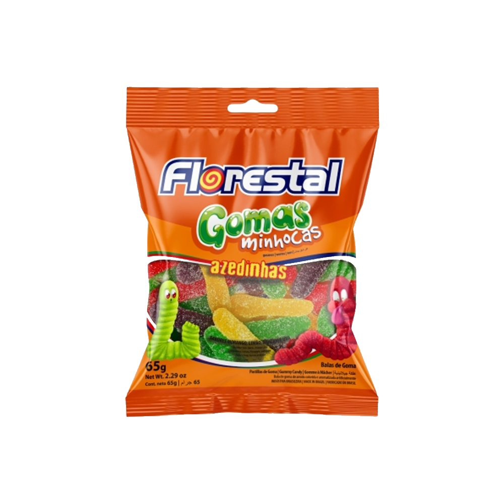 GOMETS GOMA MINHOCAS AZEDINH FLOR 1X65G