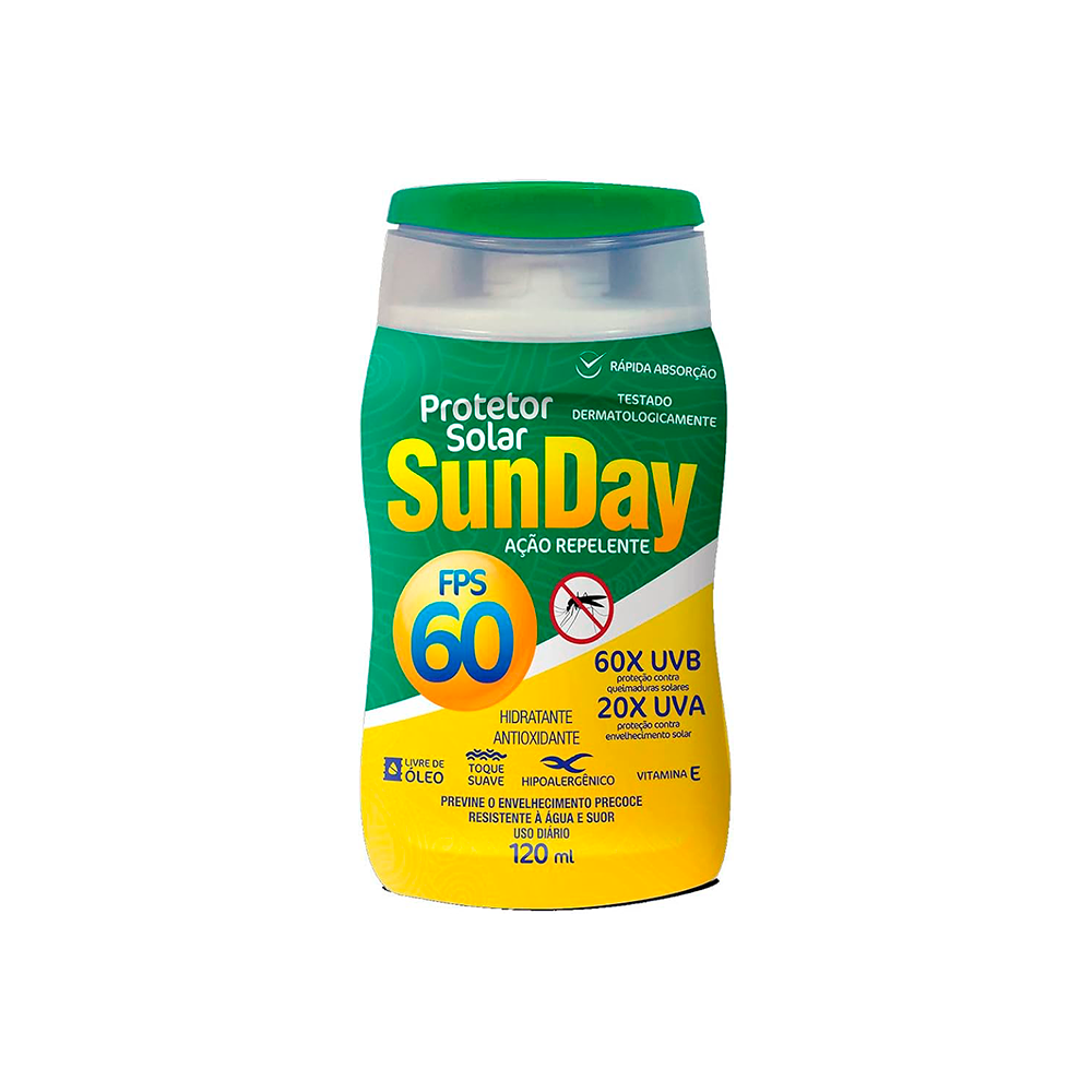 PROTETOR SOL FPS 60 REPELENT SUNDAY 120M