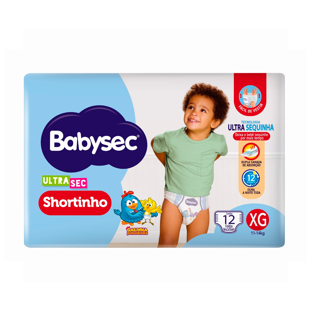 FRALDA BABYSEC US  SHRT XG 1X12U