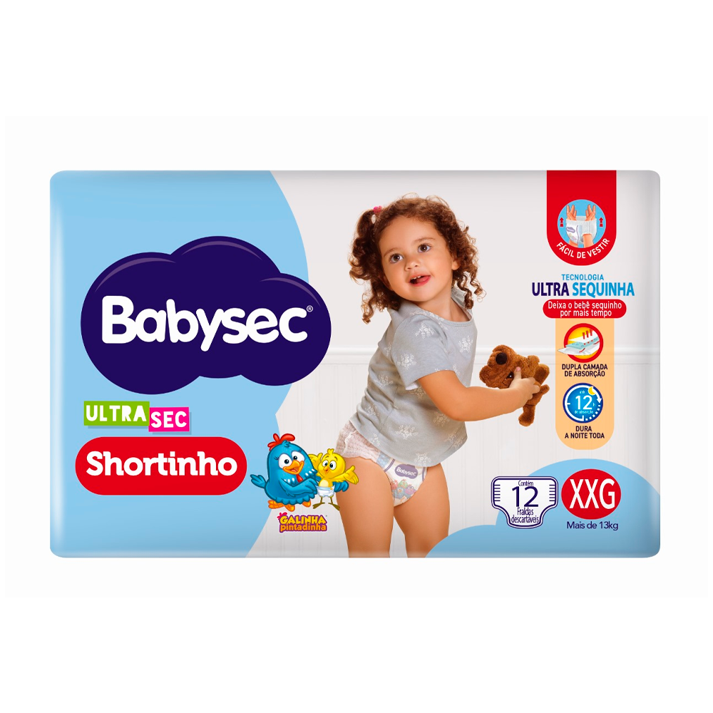 FRALDA BABYSEC US  SHRT XXG 1X12