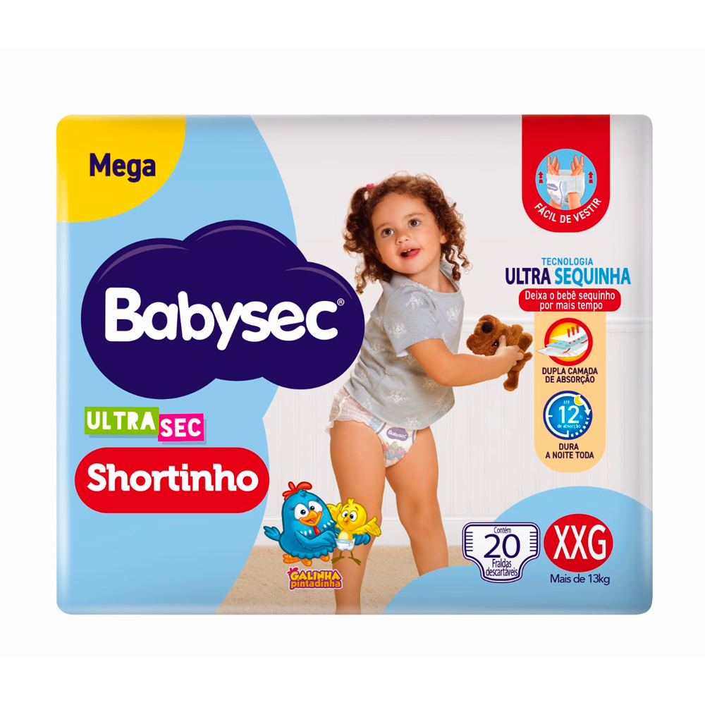 FRALDA BABYSEC US SHRT MEGA XXG  1X20UN