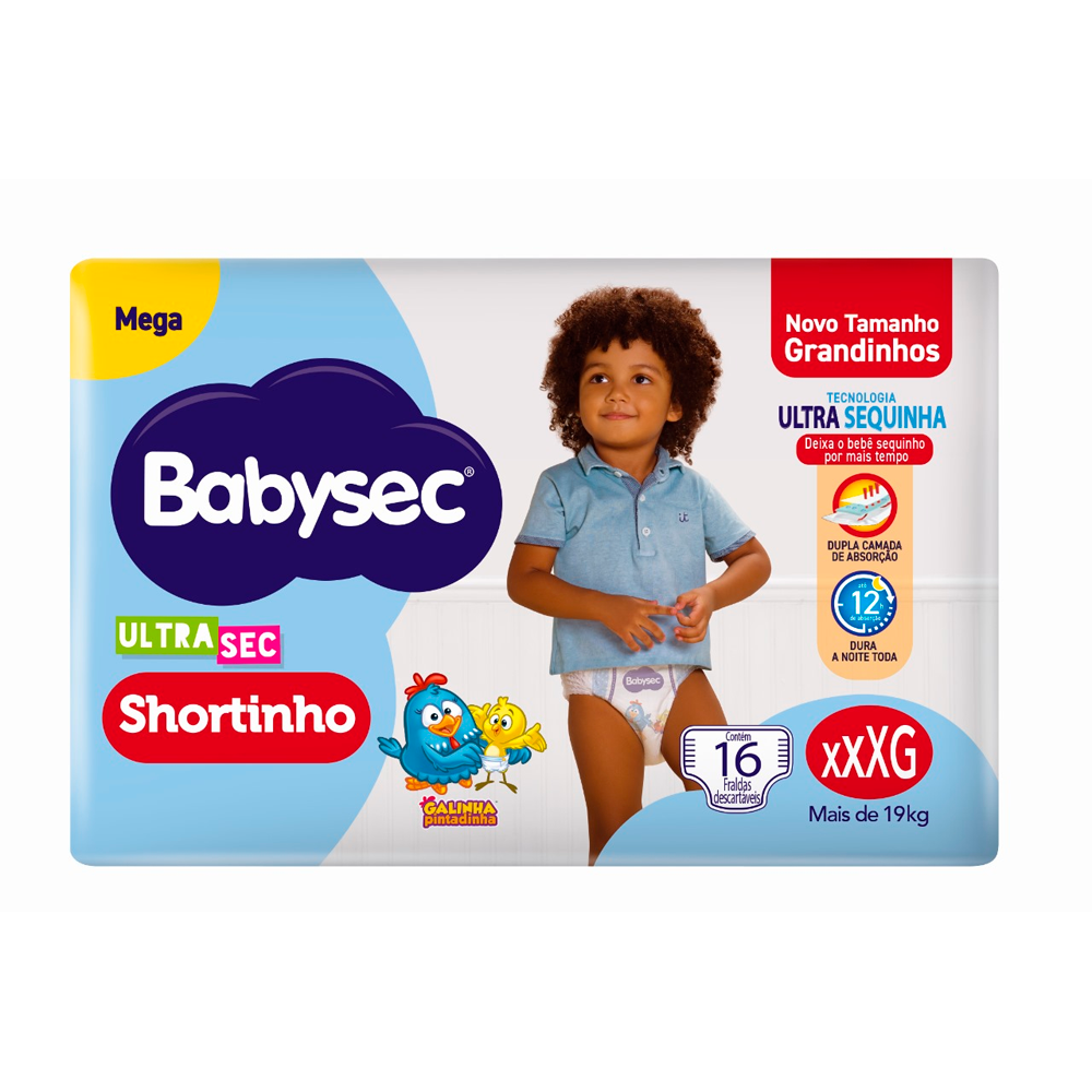 FRALDA BABYSEC US SHRT MEGA XXXG 1X16UN