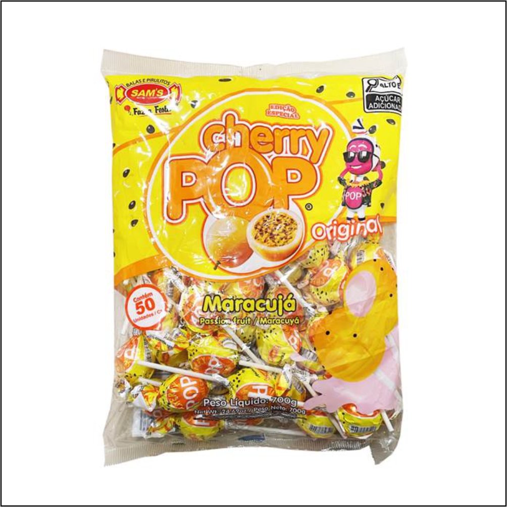 PIRULITO CHERRY POP MARACUJA SAMS 1X50UN