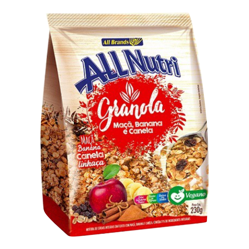 GRANOLA ALLNUTRI BANANA MAÇÃ CANEL 1X230