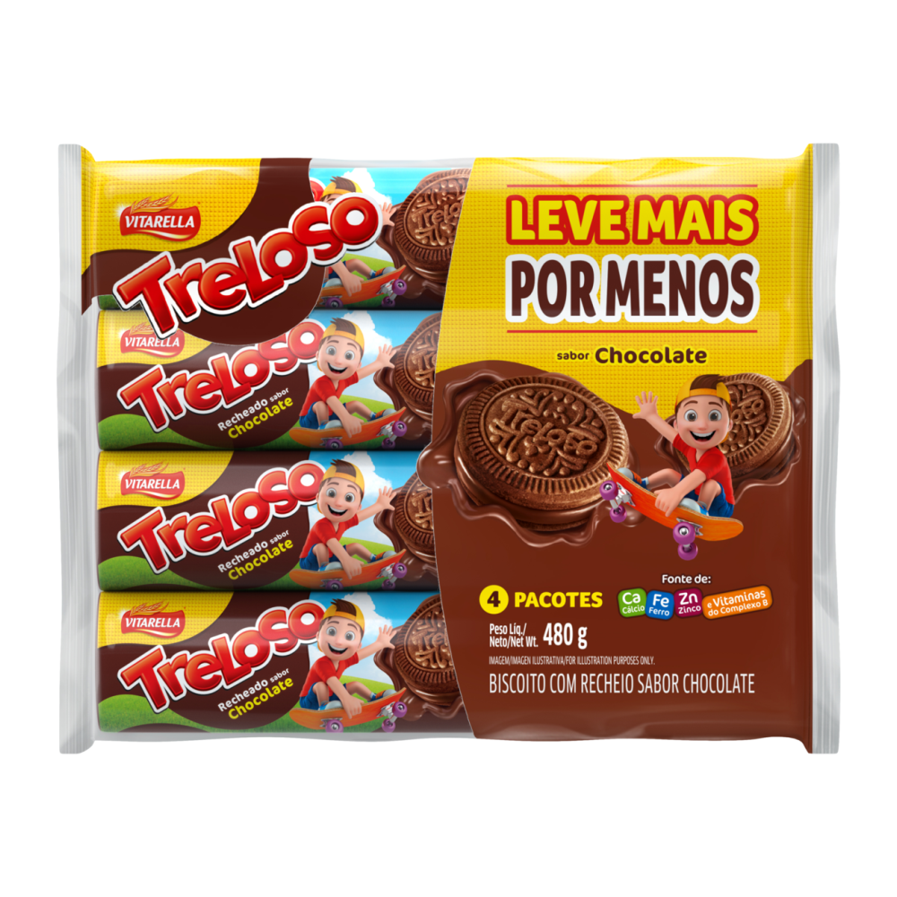 BISC RECH. TRELOSO CHOCOLATE 1X480G