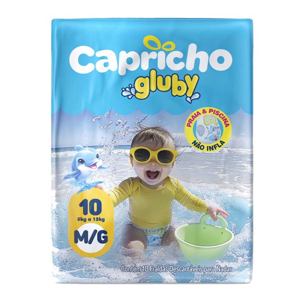 FRALDA CAPRICHO GLUBY REGULAR M/G 1X10UN