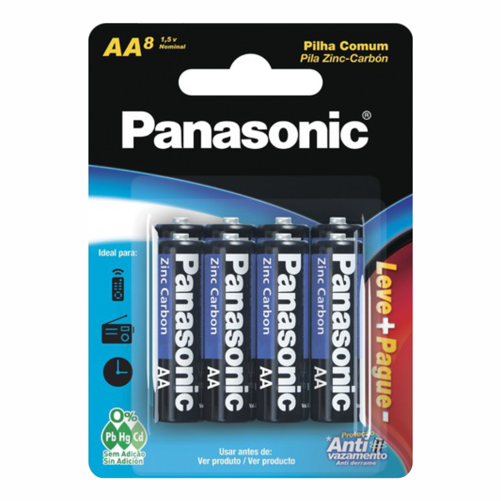 PILHA COMUM AA PANASONIC 1X8UN