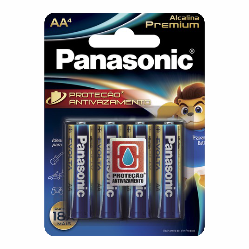 PILHA ALCALINA PREMIUM AA PANASONIC 1X4U